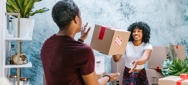 happy couple talking about moving to Florida